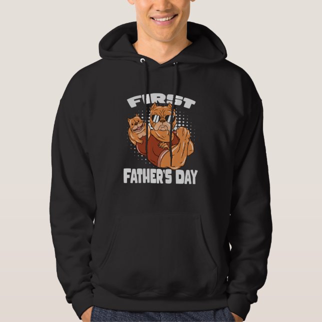 Dog Dad First Father s Day Hoodie (Framsida)