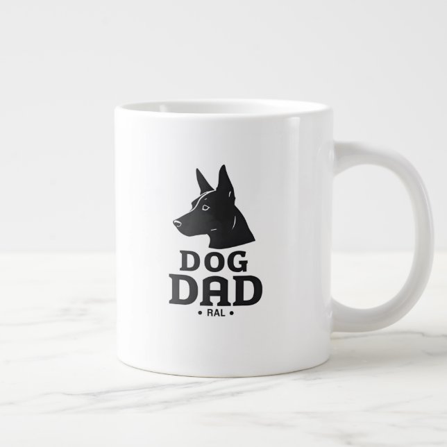 Dog Dad Gifts for Him – Funny & Custom Gea Jumbo Mugg (Höger)