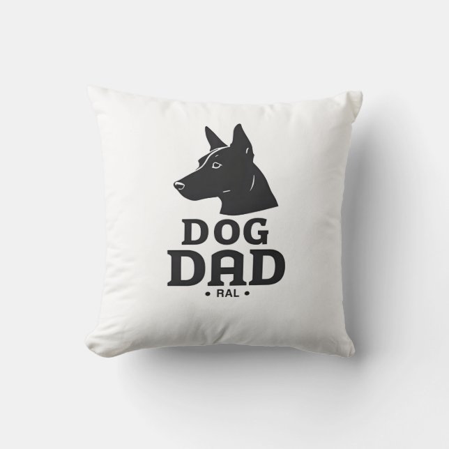 Dog Dad Gifts for Him – Funny & Custom Gea Kudde (Framsida)
