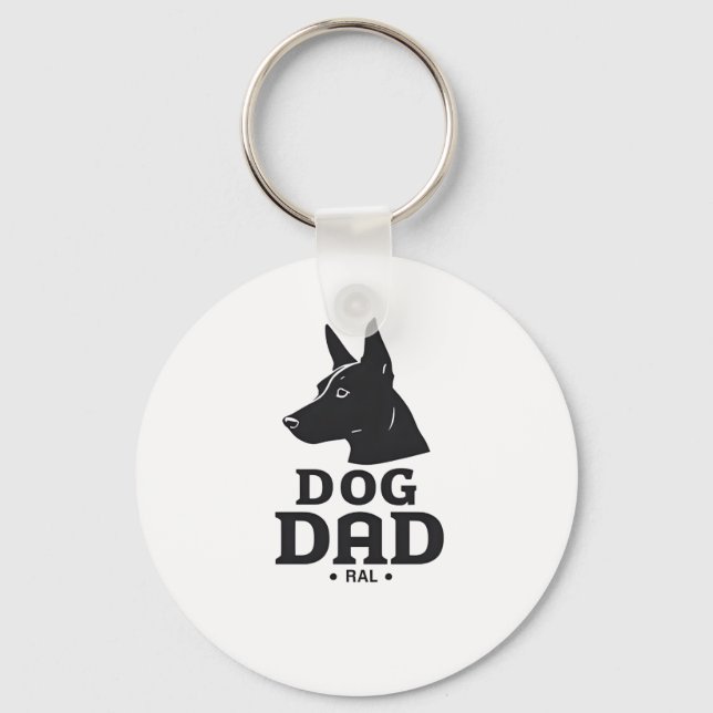 Dog Dad Gifts for Him – Funny & Custom Gea Nyckelring (Framsida)