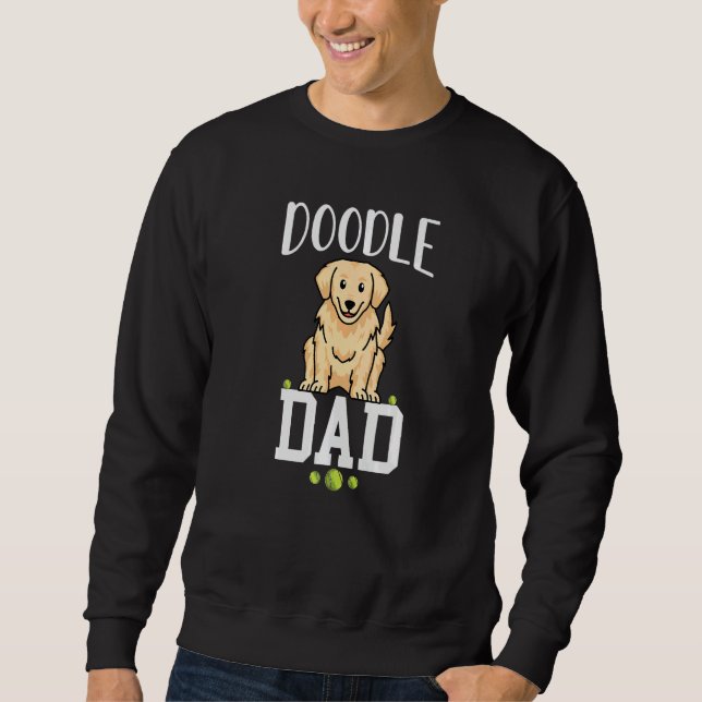 dog dad golden doodle best golden retriever dad ev lång ärmad tröja (Framsida)