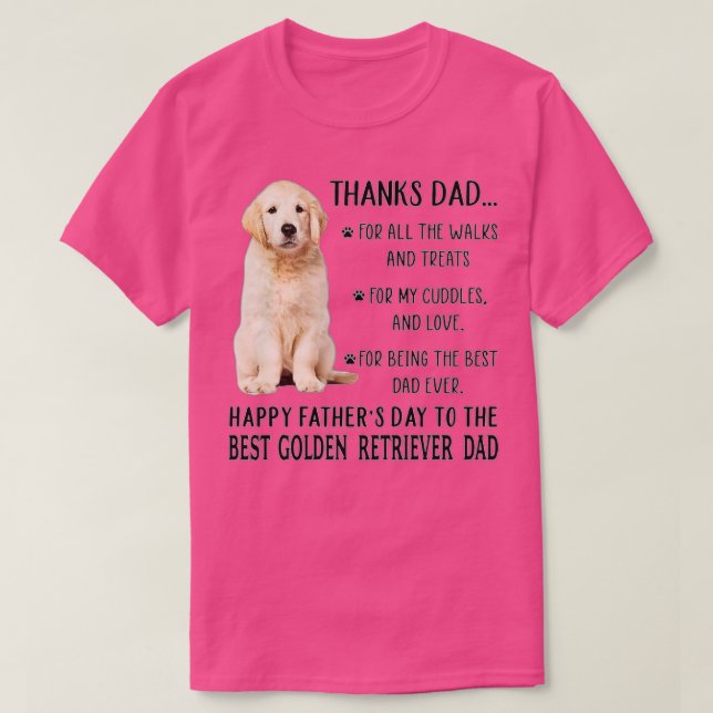 Dog Dad Happy Father's Day To The Best Golden Retr T Shirt (Design framsida)