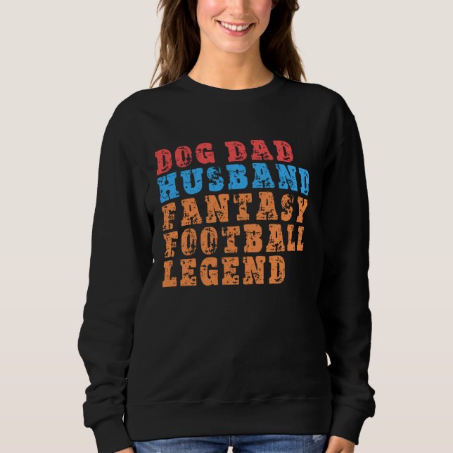 Dog Dad Husband Fantasy Football Legend  Mens Retr T Shirt (Framsida)