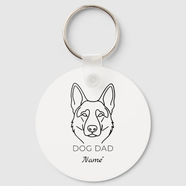 Dog Dad mit Name personalisiert Hundepapa  Nyckelring (Framsida)