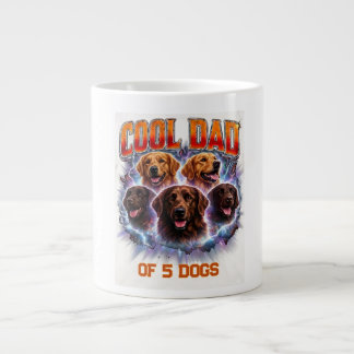 Dog Dad Portrait Personalized Number Custom Design Jumbo Mugg