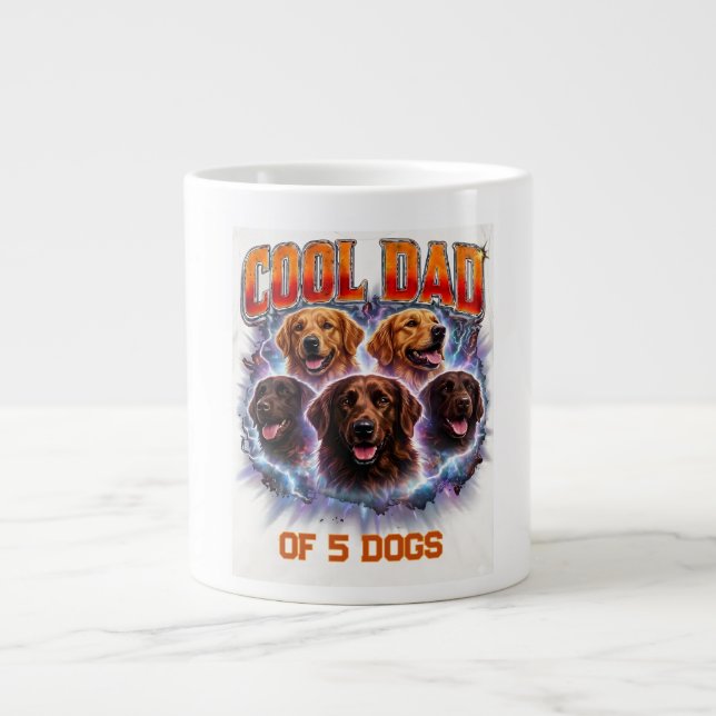 Dog Dad Portrait Personalized Number Custom Design Jumbo Mugg (Framsidan)