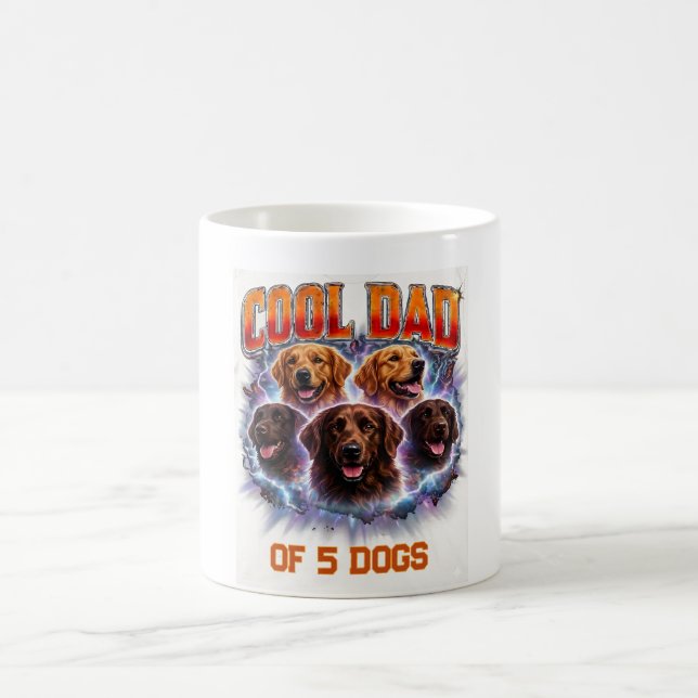 Dog Dad Portrait Personalized Number Custom Design Kaffemugg (Center)