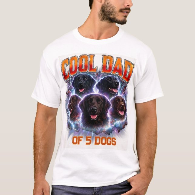 Dog Dad Portrait Personalized Number Custom Design T Shirt (Framsida)