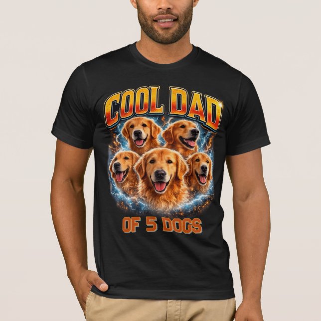Dog Dad Portrait Personalized Number Custom Design T Shirt (Framsida)