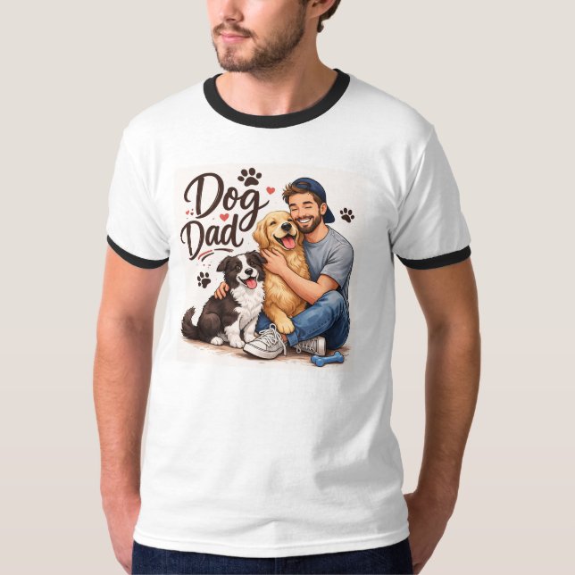 Dog Dad Squad T-Shirt – Vit (Framsida)