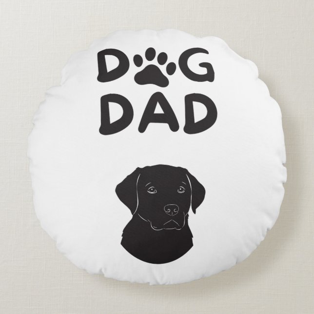 Dog Dad T-shirt | Funny Pet Lovers Tee  Rund Kudde (Framsidan)