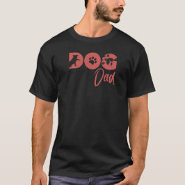 Dog Dad T-shirt - Retro röd hundsilhuett, tassavtr