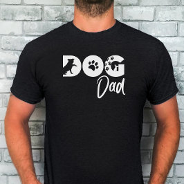 Dog Dad Tee - Hund siluett, tassavtryck