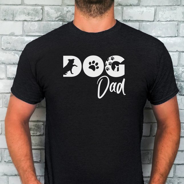 Dog Dad Tee - Hund siluett, tassavtryck (Skapare uppladdad)