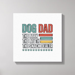 Dog Dad The Snack Dealer Vintage Paw Print T-shirt Canvastryck