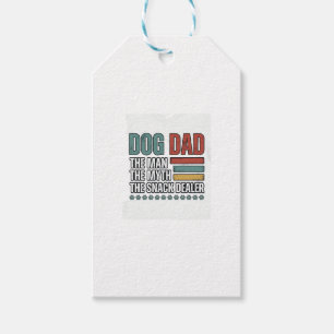 Dog Dad The Snack Dealer Vintage Paw Print T-shirt Presentetikett