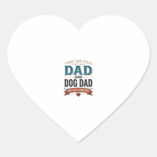 Dog Dad Vintage Gravyr T-Shirt Design_1 Hjärtformat Klistermärke