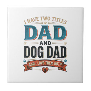 Dog Dad Vintage Gravyr T-Shirt Design_1 Kakelplatta