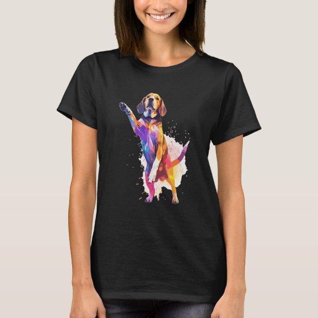 Dog Dance Competition  Dancing Beagle Dog T Shirt (Framsida)