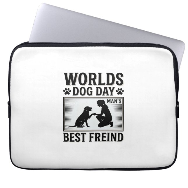 Dog Day Mans Bästa Vän Vintage Laptop Fodral (Framsidan)