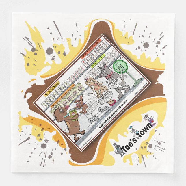 Dog Daze | Absurd Visual Humor Dinner Napkin Pappersservett (Framsida)