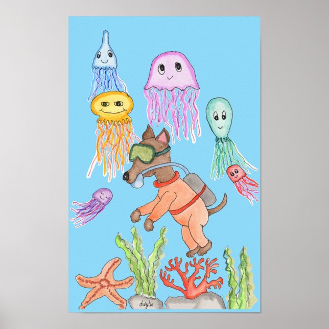 Dog Deep Sea Diver Poster (Framsidan)