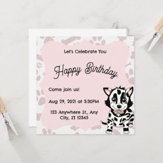 Dog drawing invitation for women's party.  inbjudningar