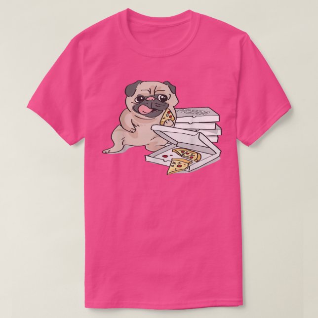 Dog Eating A Pizza  T Shirt (Design framsida)