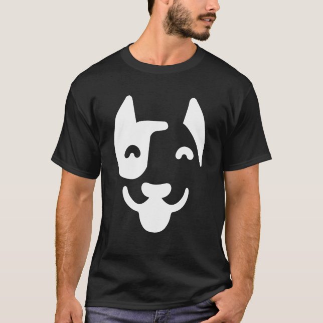 Dog Face Silhouette T Shirt (Framsida)