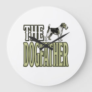 Dog Father Terrier Vintage Gravyr T-Shirt Design_ Stor Klocka