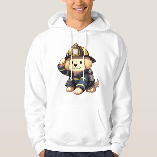 Dog Firefighter Classic T-Shirt Hoodie (Framsida)