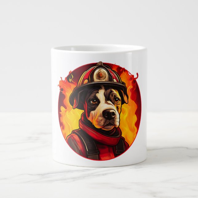 Dog Firefighter Jumbo Mugg (Framsidan)