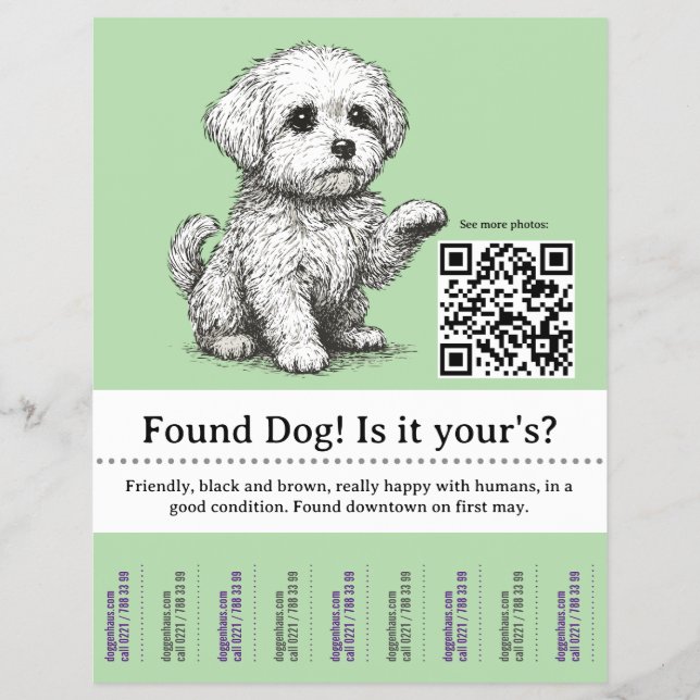 Dog Flyer Template Tear Off  (Framsidan)
