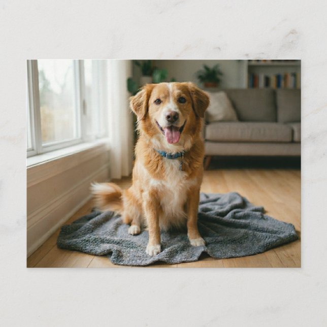 Dog Forever Home Announcement  Vykort (Framsida)