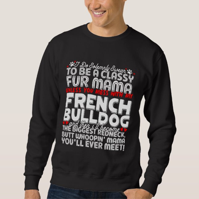 Dog Frenchie Bulldog French Bulldog Lång Ärmad Tröja (Framsida)