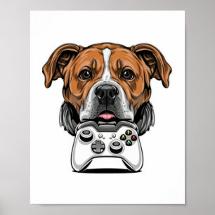 Dog Gamer - Video Game Poster