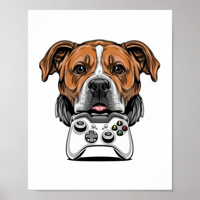 Dog Gamer - Video Game Poster (Framsidan)