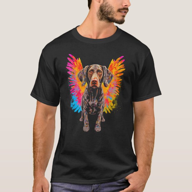 Dog German Shorthaired Pointer Heaven T Shirt (Framsida)
