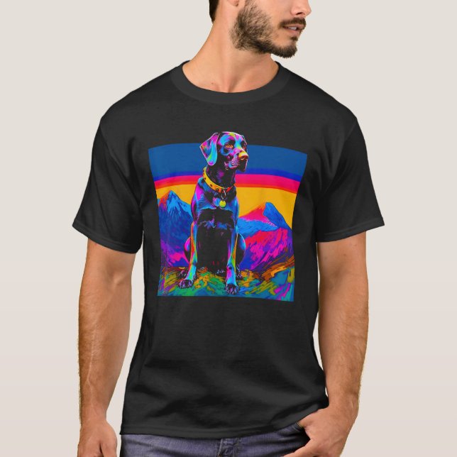 Dog German Shorthaired Pointer Peace Nature Design T Shirt (Framsida)
