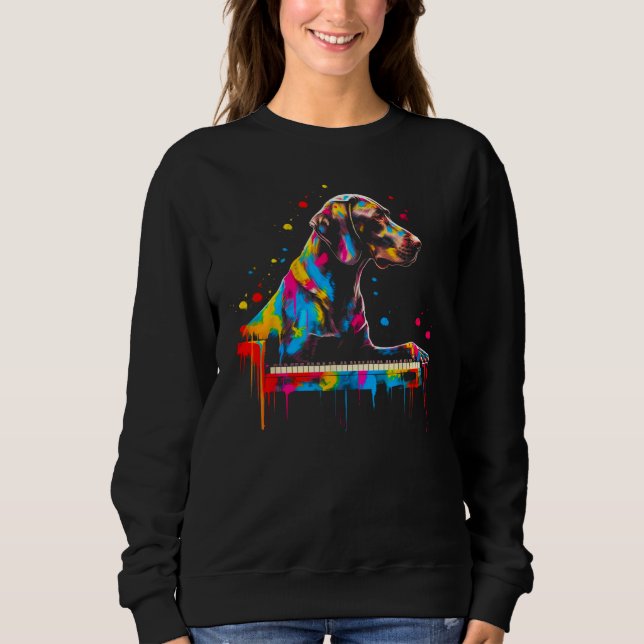 Dog German Shorthaired Pointer Piano T Shirt (Framsida)