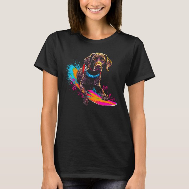 Dog German Shorthaired Pointer Snowboard T Shirt (Framsida)