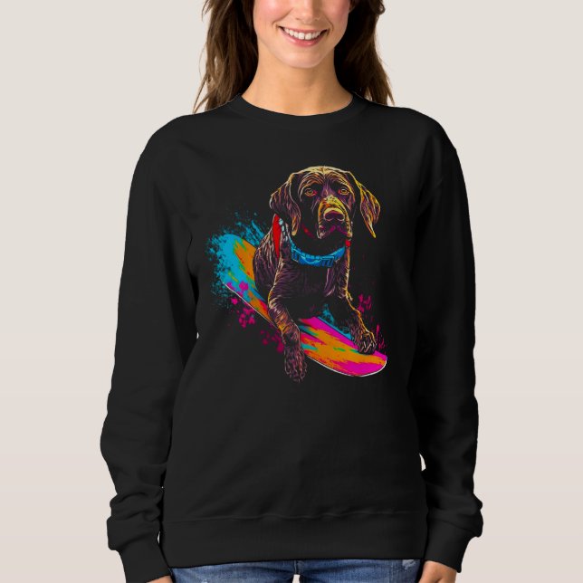 Dog German Shorthaired Pointer Snowboard T Shirt (Framsida)