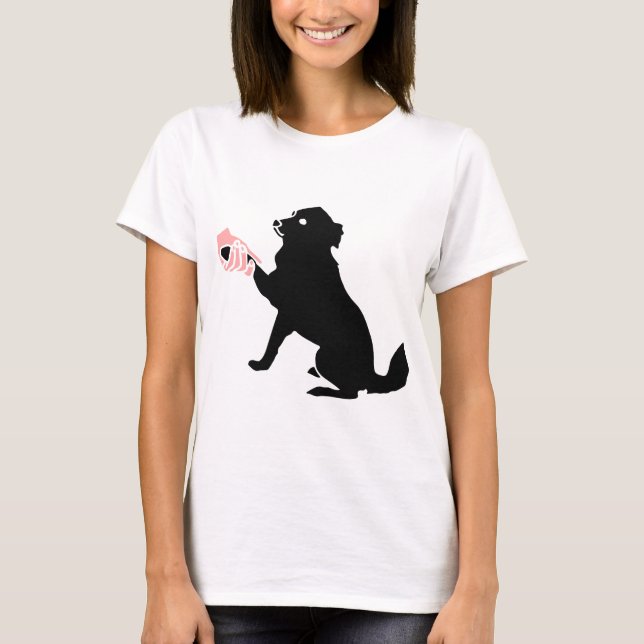 Dog giving paw t-shirt (Framsida)