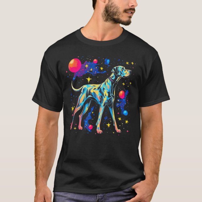 Dog Great Dane in Space T Shirt (Framsida)