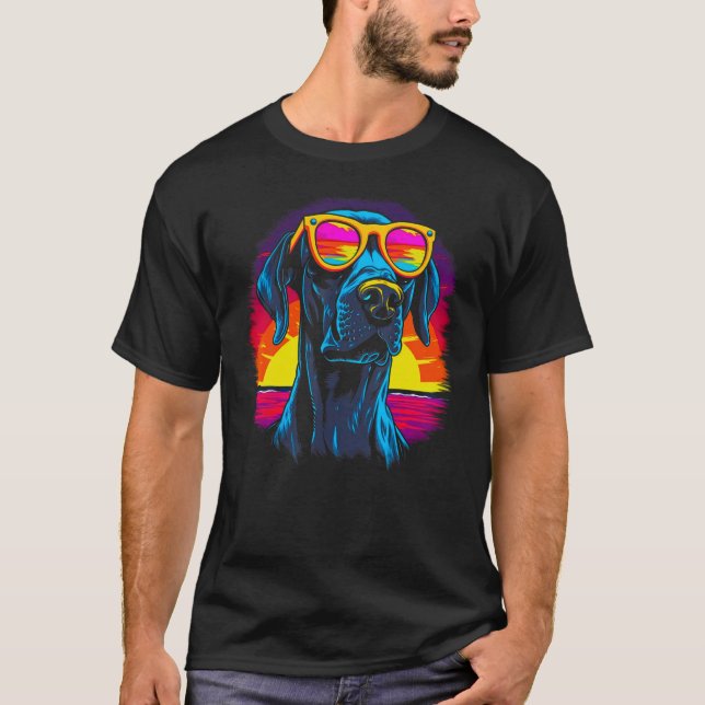 Dog Great Dane Sunglasses T Shirt (Framsida)