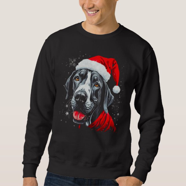 Dog Great Dane Xmas Lång Ärmad Tröja (Framsida)