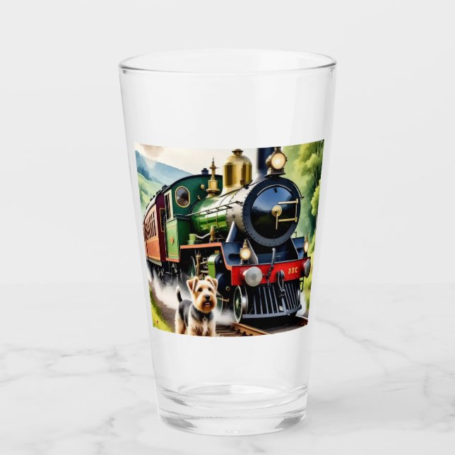 Dog Greeting steam train Glaskopp (Framsida)