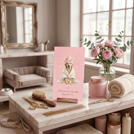 Dog Groomer Spa Cute Paw Labrador Business Card Visitkort