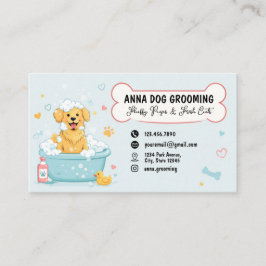 Dog grooming Boutique Pet Cute Puppy script Visitkort