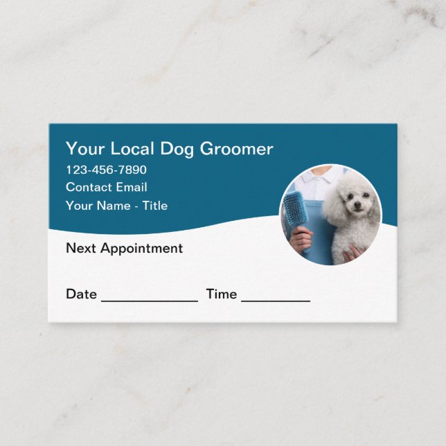 Dog Grooming Customer Appointment Cards Tidsbeställning Kort (Framsida)